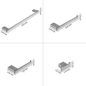 5-Piece Bath Hardware Set Includes <b>Towel</b> <b>Bar</b> <b>Towel</b> Hook Toilet Paper Holder - Product Image 2