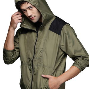 RTS OEM Custom <b>Men</b>’s Lightweight Hooded Windbreaker <b>Jacket</b> – Waterproof, Breathable, Zip-Up Outdoor Sports Coat - Product Image 2