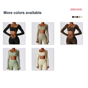 Custom Logo Women Yoga Set Racerback Sports Bra Ruched Drawstring <b>Flare</b> <b>Leggings</b> 2 Piece Fitness Activewear <b>Gym</b> Tracksuit Outfit - Product Image 6