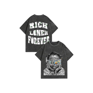 Men Acid Washed <b>Y2K</b> Gothic Vintage Regular Fit Streetwear Eco-Friendly Quick Dry Cotton Short Sleeve T-<b>Shirt</b> Tops - Product Image 1