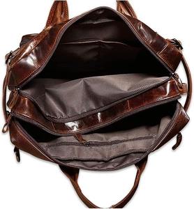 Sac messager pour ordinateur portable en cuir véritable, mallette professionnelle marron avec bandoulière réglable pour hommes et femmes - Product Image 5