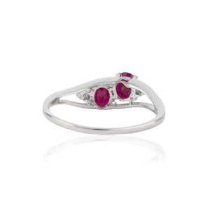 Anillo de Plata de Ley 925 con Dos Piedras de Rubí y Diamante, de Moda y Alta Venta, para Mujer, Joyería de Piedra de Nacimiento de Julio - Product Image 6
