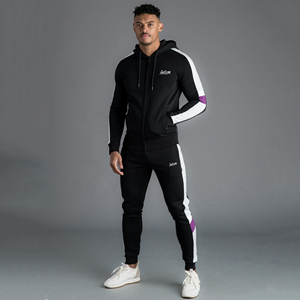 Sudadera con capucha de algodón polar personalizada para hombre, corte ajustado, cálida para otoño e invierno, chándal informal para correr, pantalones deportivos al por mayor - Product Image 4