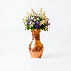 Handcrafted Hammered <b>Copper</b> Flower <b>Vase</b> Decorative Metal <b>Vase</b> for Home Decor Table Centerpiece Floral Arrangement Wedding Event - Product Image 1