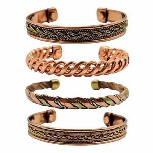 full handmade indian crafted low price new <b>copper</b> magnetic bracelet here cuff <b>bangle</b> unisex design christmas gift - Product Image 4