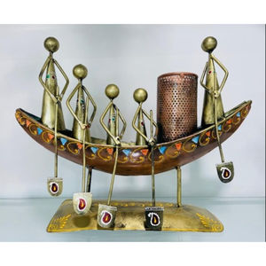 Adorno Metálico Art Deco de Naveadores Tribales - Diseño Desmontable para Celebraciones de Diwali, Jubilación, Bautismo y Condolencias - Product Image 3