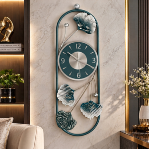Modern Wall <b>Clock</b> Rust Orange Floral Art <b>Clock</b> Gray Frame <b>Cream</b> Accent Latest Hanging <b>Clock</b> Home Decor by Falah International - Product Image 3