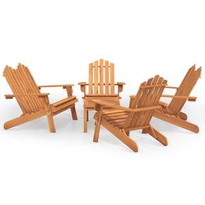 Set da salotto in legno massello di Acacia 5 pezzi con Patio Adirondack per uso giardino - Product Image 2