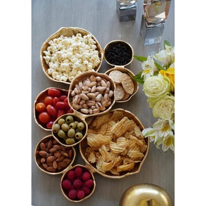 Juego de Tazones de Metal Dorado para Servir, con Múltiples Compartimentos, Texturizados, Redondos, para Cocina, Artesanía, Centro de Mesa Decorativo, Regalo - Product Image 6