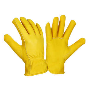 Gants d'hiver unisexes en cuir de chèvre pour la conduite et l'équitation, à doigts entiers, non doublés, antidérapants, personnalisables - Product Image 1