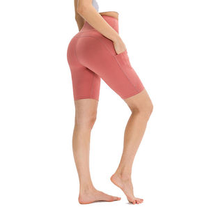 Pantalones Cortos de Yoga para Mujer, Estilo Biker, al por Mayor, con Logotipo Personalizado, Cintura Alta, Ajustados, Suaves, Cómodos, Transpirables, Sexys, Tallas Grandes - Product Image 3