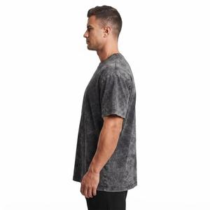 Acid Wash Vintage Graphic T-<b>Shirt</b> for Men Custom Logo <b>Oversized</b> Cotton Short Length - Product Image 2