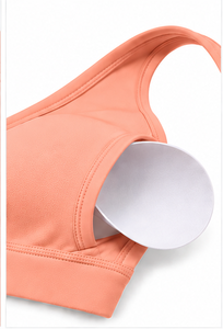 Soutien-gorge de sport pour femme respirant, sans couture, extensible, pour yoga, fitness, course à pied, avec logo, faible MOQ, maintien moyen, dos croisé - Product Image 5