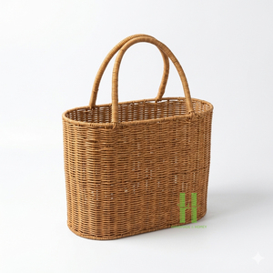 Cesta de mimbre hecha a mano, ecológica, tejida, para colgar, bolsa de almacenamiento, para compras, picnic, decoraciones navideñas, bolso de verano, venta al por mayor - Product Image 1