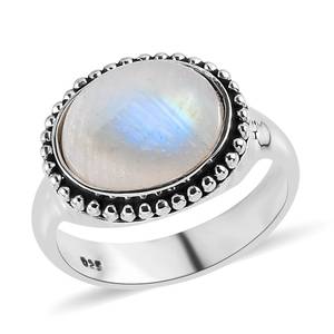 Vintage Oval Moonstone <b>Ring</b> In 925 Silver Bezel Setting Gemstone Statement Jewelry For Everyday Wear Unisex Style - Product Image 6