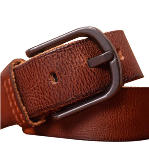 Ceintures en cuir de vachette de qualité supérieure, couleur marron, pour hommes, véritable cuir de luxe, acier, imperméables, respirantes, logo personnalisé disponible - Product Image 3