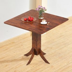 Tavolo da Pranzo Quadrato con Base a Piedistallo e Struttura in Legno di Gomma, Unità 1 Pezzo - Product Image 1