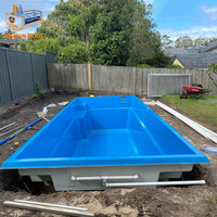 Piscine/Spa de Nage Extérieur en Fibre de Verre Taille Familiale, Coque de Conception Personnalisée, Installation Hors Sol ou Enterrée, pour la Vente