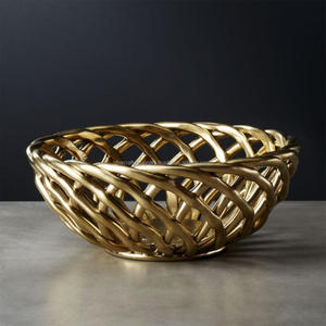 Handmade Casted <b>Basket</b> Antler Designing <b>Large</b> Gold Fruits <b>Basket</b> Metal Crafts Reusable Luxurious <b>Baskets</b> For Home Decor - Product Image 2
