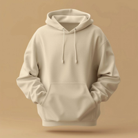 Sweat à capuche pour homme, coupe classique, style streetwear décontracté, en coton blanc French Terry, hiver, avec poche, anti-plis