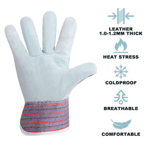 New Arrival Customizable Leather Working <b>Gloves</b> with Safety Cuff Breathable & Anti-Heat & Anti-Cut Protection - Product Image 3