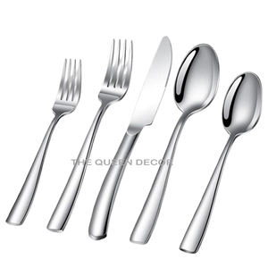 Offre Spéciale – Lot de Couverts en Acier Inoxydable Argenté Effet Miroir pour Hôtels et Restaurants : Couteau à Steak, Cuillère de Service, Fourchette à Salade - Product Image 1