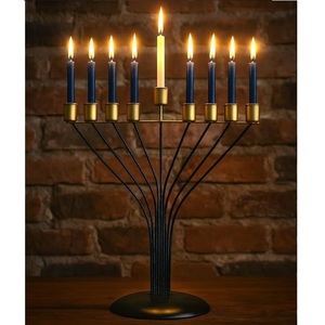 Modern Iron Candelabra With <b>Gold</b> <b>Candle</b> Holders 9 Branch Black Base Home Decoration Durable Metal <b>Candle</b> Holder - Product Image 6