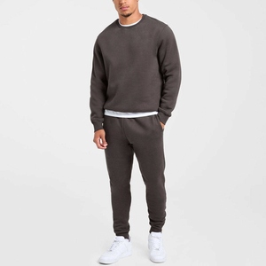 High Quality Heavyweight Cotton Men’s Tracksuit Set – Custom Blank Charcoal Sweatshirt & <b>Jogger</b> 2 Piece Sweatsuit, Premium - Product Image 6