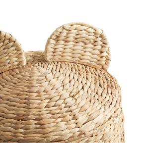 Handwoven Water Hyacinth Elephant <b>Basket</b> Cute Safari Toy Storage <b>Hamper</b> Open Top Decorative Bin <b>for</b> Nursery - Product Image 4