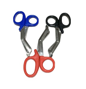 Juegos de 3 vendajes de colores mezclados, venta al por mayor, tijeras para traumatismos médicos con mango de plástico, tijeras de vendaje para enfermeras de primeros auxilios de Metal - Product Image 5