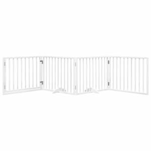 Puerta Plegable para Perros de 4 Paneles con Puerta de Madera de Álamo Blanco de 126.0 Pulgadas, Barrera y Corral para Mascotas - Product Image 3