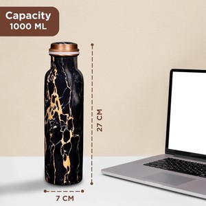 Bouteille d'eau en cuivre avec bouchon durable, anti-fuite, faite à la main, bouteille ayurvédique pour la maison, le bureau, la salle de sport, les voyages et l'usage quotidien - Product Image 2