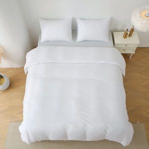 Ensemble de housse de couette de couleur unie, taille king size, 3 pièces, comprenant 1 housse de couette et 2 taies d'oreiller, couette non incluse - Product Image 2