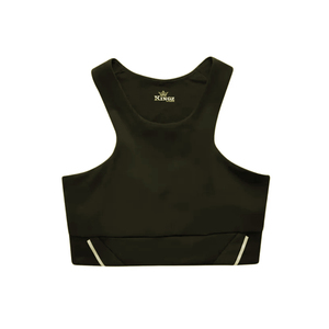 ราคาขายส่ง เสื้อชั้นในกีฬาโยคะแบบรักษ์โลก ตกแต่งด้วยผ้าตาข่าย ระบายอากาศ แห้งเร็ว ซัพพอร์ตสูง แบบเรียบด้านหน้า ย้อมสีพื้น รับผลิตตามแบบ - Product Image 5
