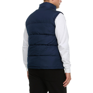 GENERSA SPORTS Men's Winter Stand Collar Puffer <b>Vest</b> Solid <b>Brown</b> Zipper Closure Windproof Casual Outer Wear Eco-friendly - Product Image 5