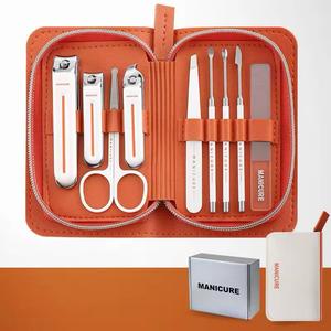 Manicure Kit 9 In 1 Stainless Steel Nail Care Tools Portable <b>Case</b> Classic Style Adult Use - Product Image 3