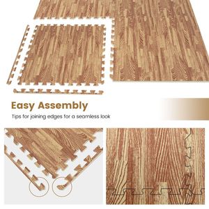 Tappetini per Bambini in Schiuma Effetto Legno con Bordi, Confezione da 12 Pezzi - Product Image 4