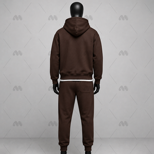 OEM Custom Heavyweight Cotton Fleece Hoodie Tracksuit Men Full Zip <b>Jogger</b> Set <b>Oversized</b> Streetwear Sweat Suit - Product Image 4