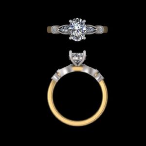 แหวนเพชรทรงรี 1.71 กะรัต แหวนหมั้นทองคำแท้ 18k 14k ลายมิลเกรน แหวนแต่งงานทรงมาร์คีส์ เครื่องประดับหรูหราสำหรับผู้หญิง - Product Image 3