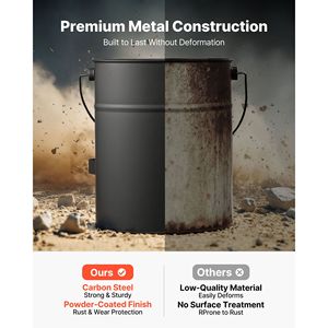 Juego de Cubo para Cenizas de Chimenea de Metal, 4 Piezas, con Tapa, Pala, Escoba y Guantes, Gran Capacidad de 4 Galones - Product Image 3