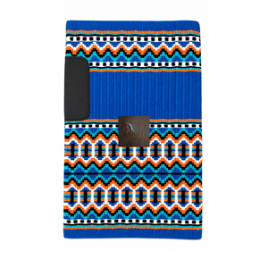Manta de Silla de Montar ASHMIRA EQUESTRIAN, Diseño Azteca, Tejida a Mano, Mezcla de Lana, Color Azul Turquesa y Naranja, con Patrón Geométrico, para Caballos - Product Image 3
