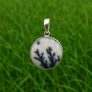Natural Dendrite Opal Bezel Setting <b>Charm</b> Pendant Handmade 925 Sterling <b>Silver</b> Gold/<b>Silver</b> Plated Vintage Style Third Party - Product Image 5