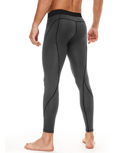 Collants de compression pour hommes en Spandex/Polyester haute élasticité, séchage rapide, respirants, taille élastique unie, pour le sport, la course et le fitness - Product Image 4