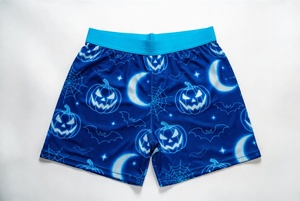 Pantalones Cortos Deportivos de Malla para Hombre, Estampado de Calabaza y Murciélago en Negro, Naranja y Verde, Cintura Elástica, Transpirables, de Secado Rápido, para Halloween - Product Image 3
