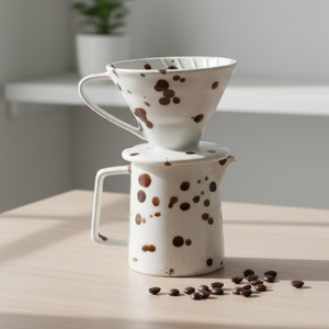 Juego de cafetera y gotero de porcelana duradera de calidad premium 3460992SETL-0.4 para amantes del café - Product Image 5