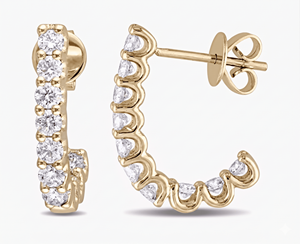 <b>Hoops</b> Earrings Diamond Earrings Gold and <b>Silver</b> Earrings Natural and Lab Grown Diamonds Earrings <b>Hoops</b> Fine Jewelry for Women - Product Image 2
