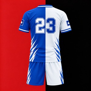 Ensemble de maillots de football personnalisés |   Maillot et short de football légers |   Uniforme de sport à manches longues et col en V |   Imprimé numérique unisexe pour tous - Product Image 3