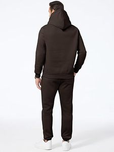 Men's Casual Hooded Tracksuit Solid Color Full Length <b>Sweatshirt</b> With Side Pockets 100% Cotton Breathable Regular Fit Autumn - Product Image 6