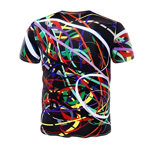 เสื้อยืดซับลิเมชั่นสีสันสดใส แห้งเร็ว ผลิตจากโพลีเอสเตอร์ 100% รองรับโลโก้ OEM สำหรับออกกำลังกาย ยิม กีฬาทีม - Product Image 6
