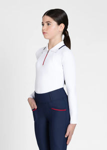 Chemise de base pour l'équitation enfant, tissu doux, coupe extensible, confortable, respirant, personnalisable. - Product Image 3